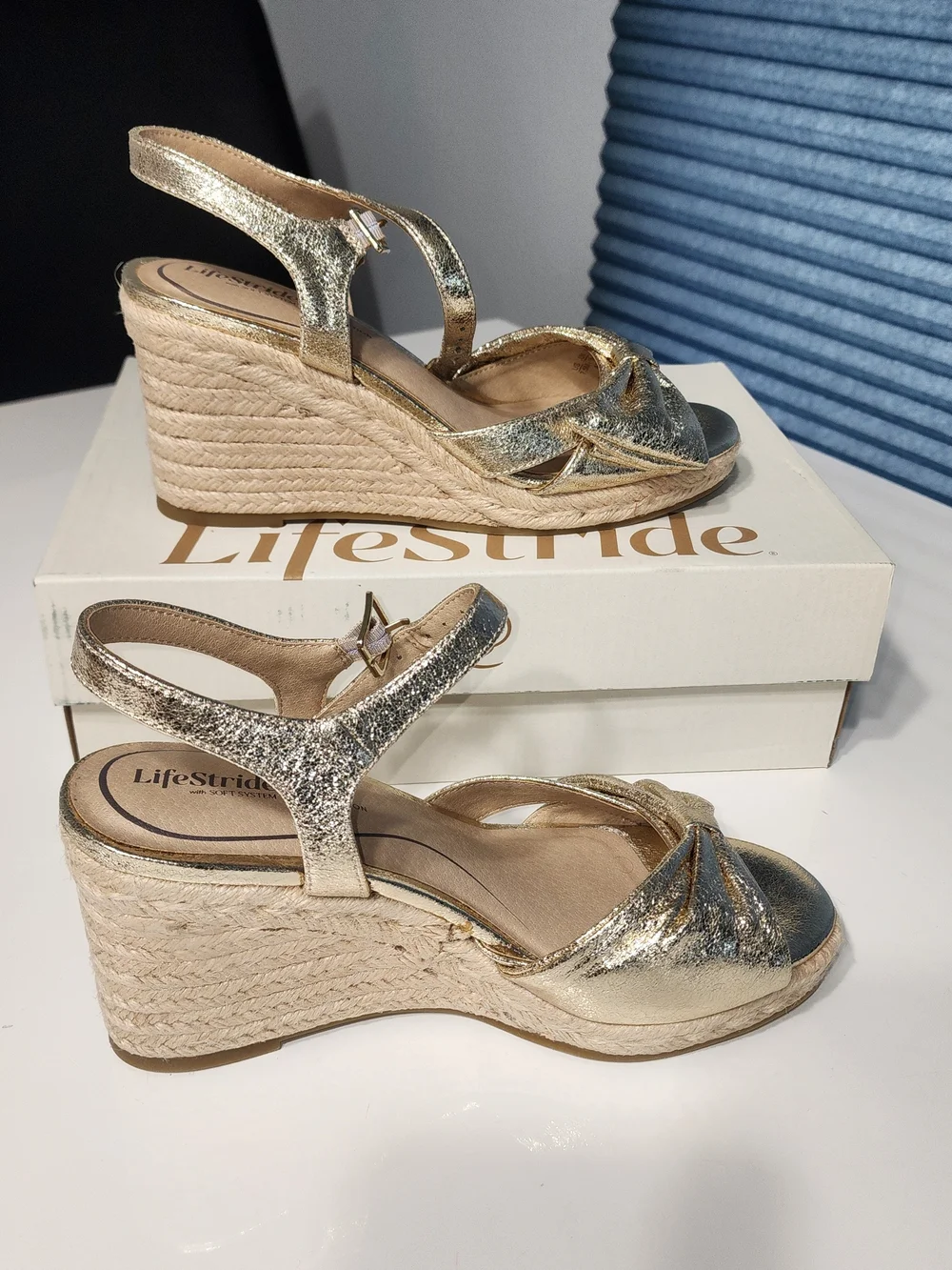 Life Stride metallic gold